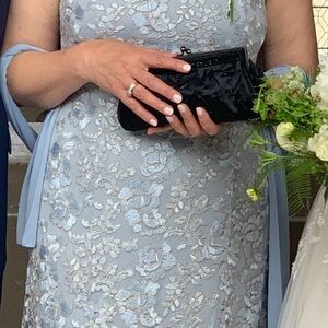 Alex Evenings Light Blue Floral Lace Dress